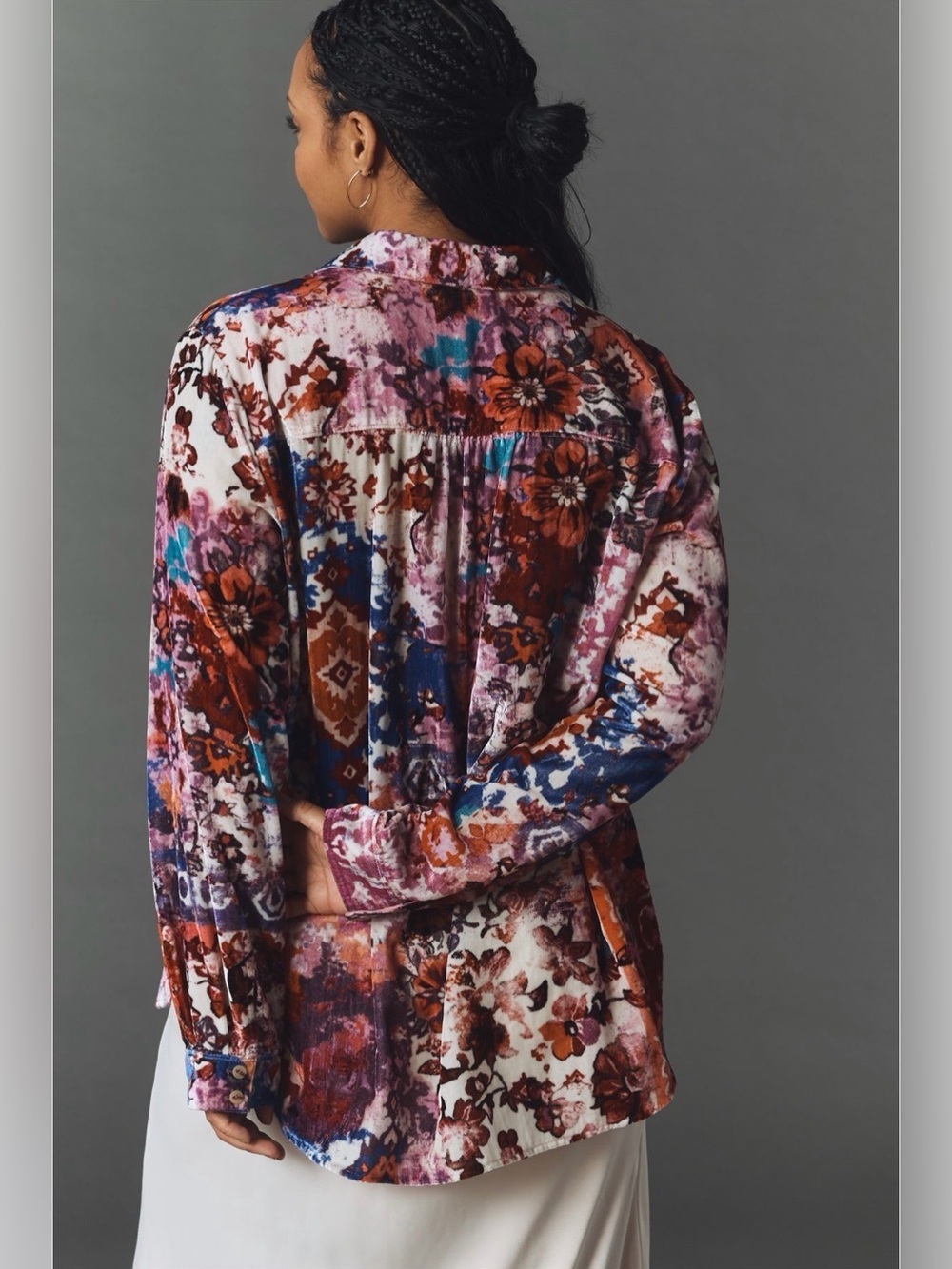 Anthropologie Hadley Velvet Relaxed Buttondown Shirt NWT - Picture 3 of 8
